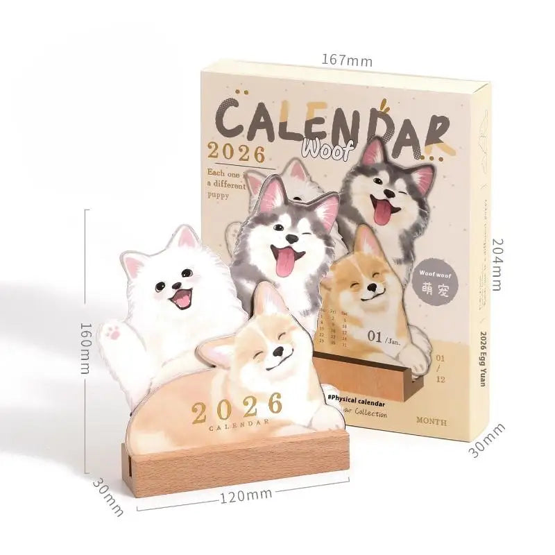 2026 Cute Cat Dog Series Desk Calendar Table Planner Yearly Agenda Organizer Memo Notes For Home Office School Daily Scheduler