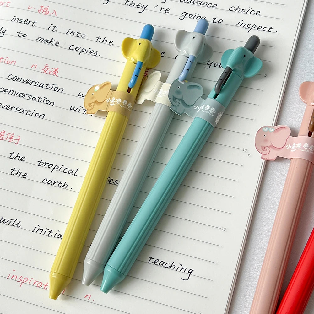 3/6 Pcs Fun Elephant Gel Pen 0.5mm Cute Animal Theme Pen Perfect for School Office and Study with Smooth Writing Black Gel Pen