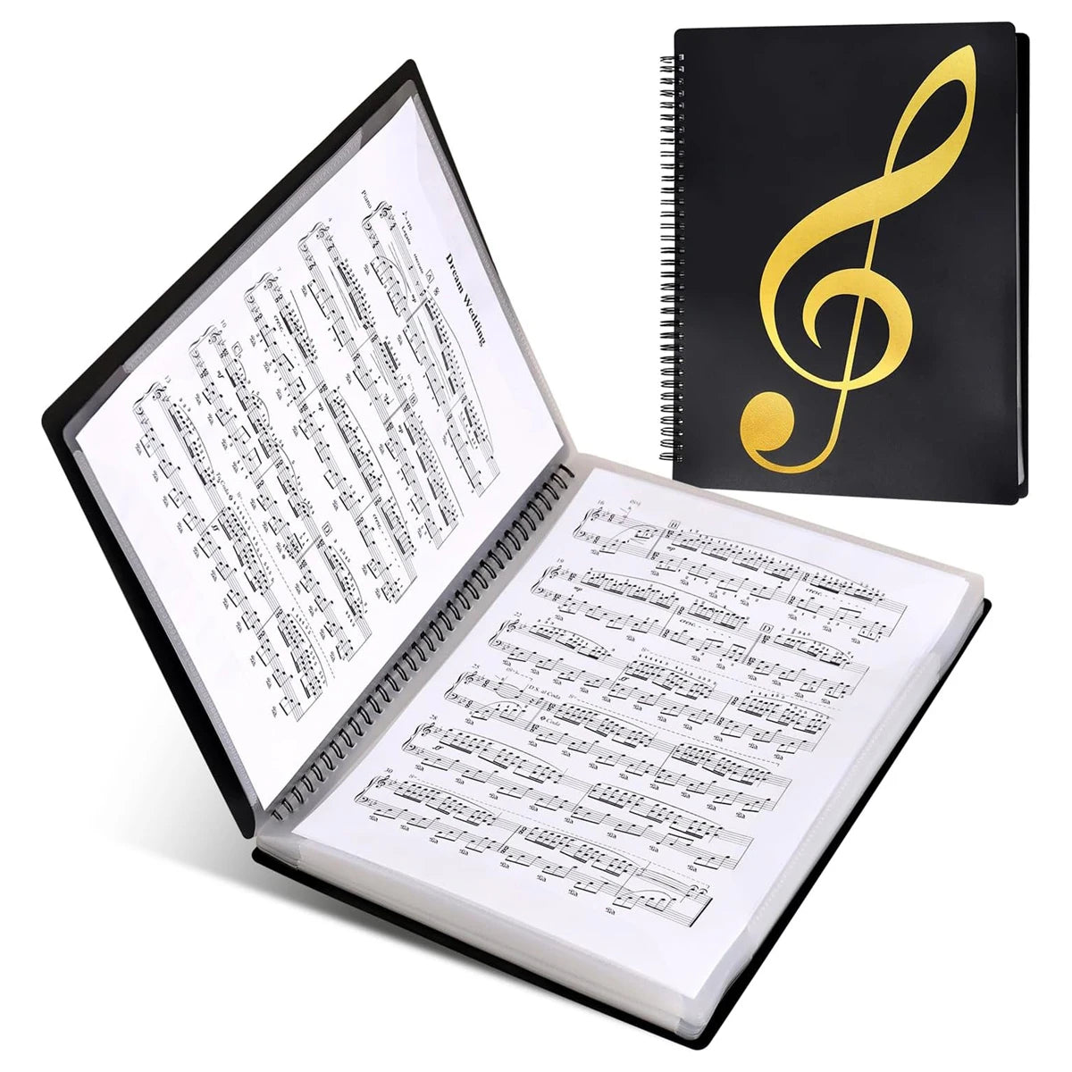 Sheet Music Binder, 60 Pages Sheet Music Binder, Fits 8.5 x 11.5 Inch Letter Size/A4, Music Storage Folder