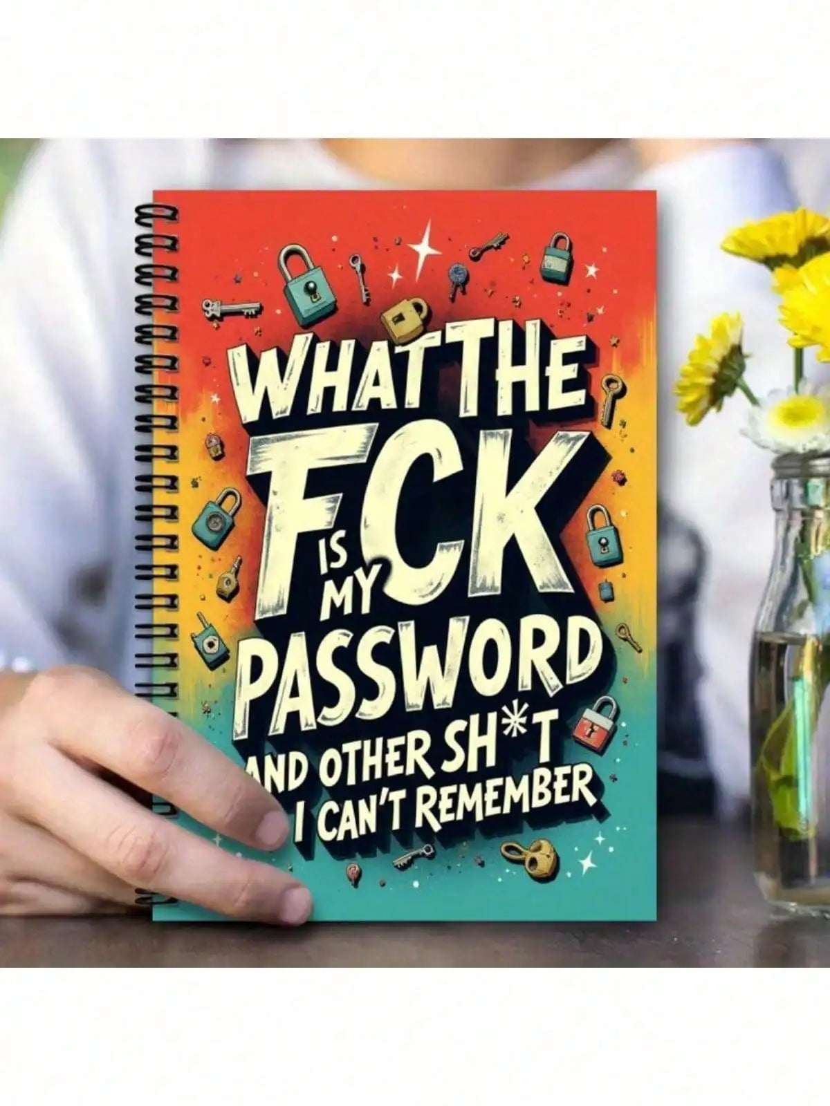 1pc Fun Spiral Password Notebook - Internet Computer Login Keeper, Home & Office Use, Ideal Birthday，Holiday Gift For Colleagues